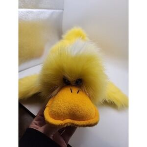 Fiesta Stuffed Plush Lying Yellow Duck White Tuff Floppy Soft Bean Bag 60039 14"